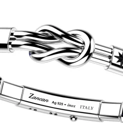 Fashion Zancan Kevlar Bracelet With Flat Silver Knot. Bracelets