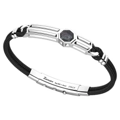 New Zancan Kevlar Bracelet With Silver Tag And Mother Of Pearl. Bracelets