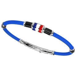 Shop Zancan Kevlar Bracelet With Lacquered Silver Nautical Flag. Bracelets