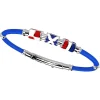 Best Zancan Kevlar Bracelet With Lacquered Silver Nautical Flags. Bracelets