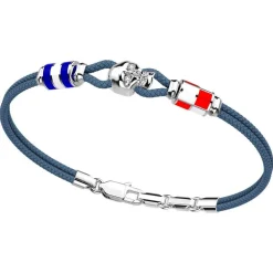 Store Zancan Kevlar Bracelet With Silver Skull And Nautical Flags. Bracelets