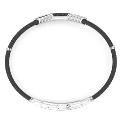 Discount Zancan Kevlar Bracelet With Silver Tag And Black Stones. Bracelets