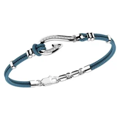 Sale Zancan Kevlar Bracelet With Silver Hook And White Stones. Bracelets