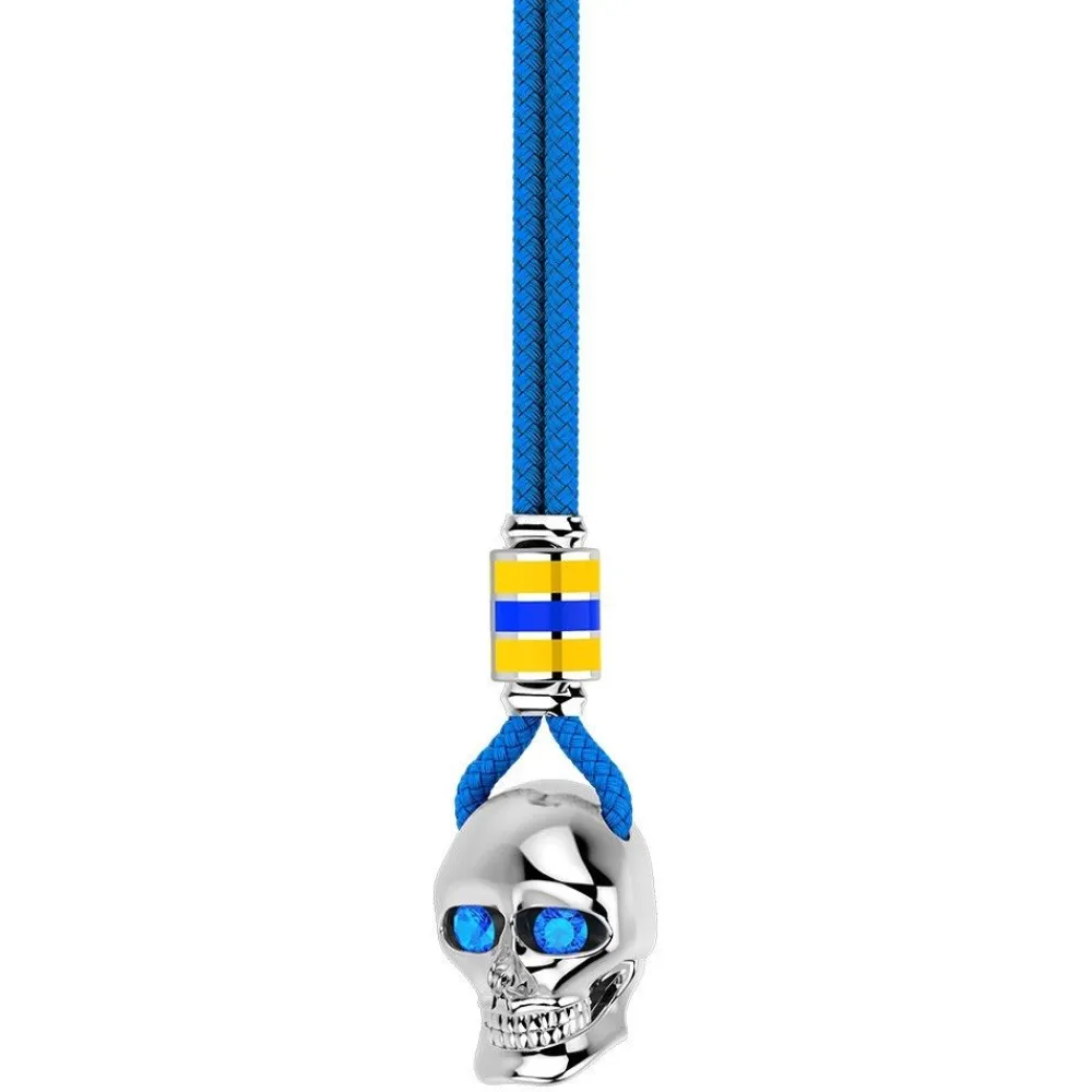 Sale Zancan Kevlar Necklace With Silver Skull Pendant. Colliers