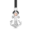 Shop Zancan Kevlar Necklace With Silver Anchor Pendant And White Stones. Colliers