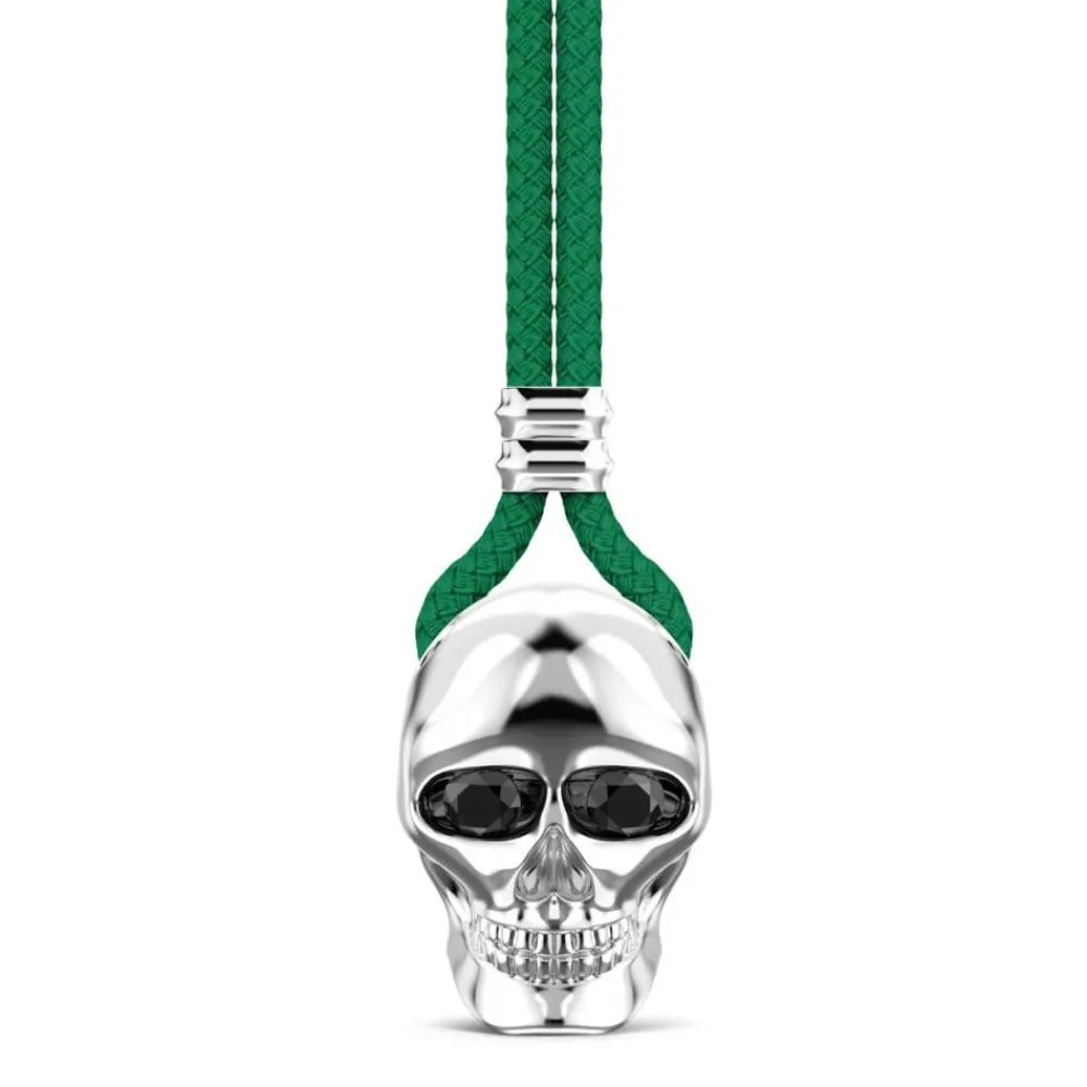 Best Sale Zancan Kevlar Necklace With Silver Skull Pendant. Colliers
