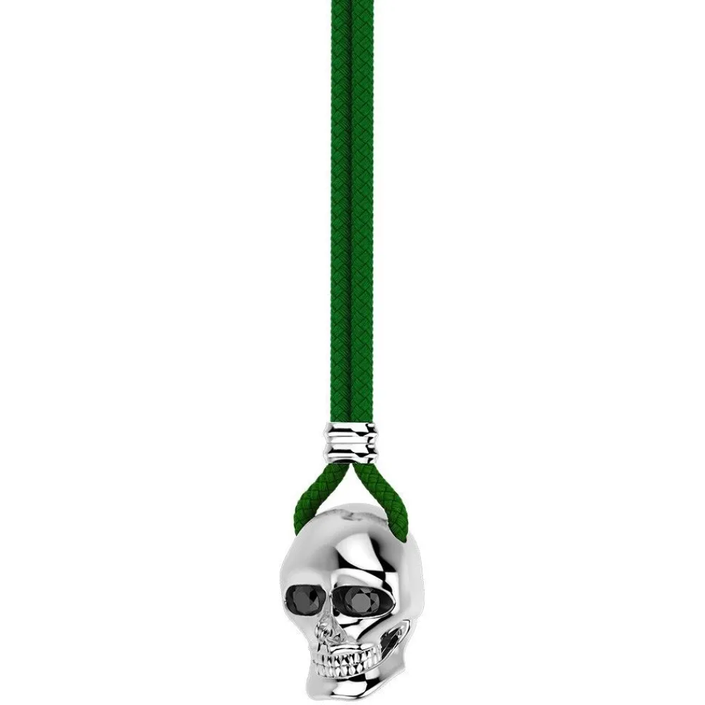 Best Sale Zancan Kevlar Necklace With Silver Skull Pendant. Colliers