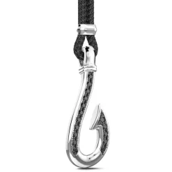 Discount Zancan Kevlar Necklace With Silver Hook Pendant And Black Stones. Colliers