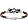 Discount Zancan Leather And Silver Bracelet With Panthers. Bracelets