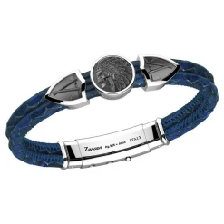 Clearance Zancan Leather Bracelet Tag And With Native American Skull. Bracelets