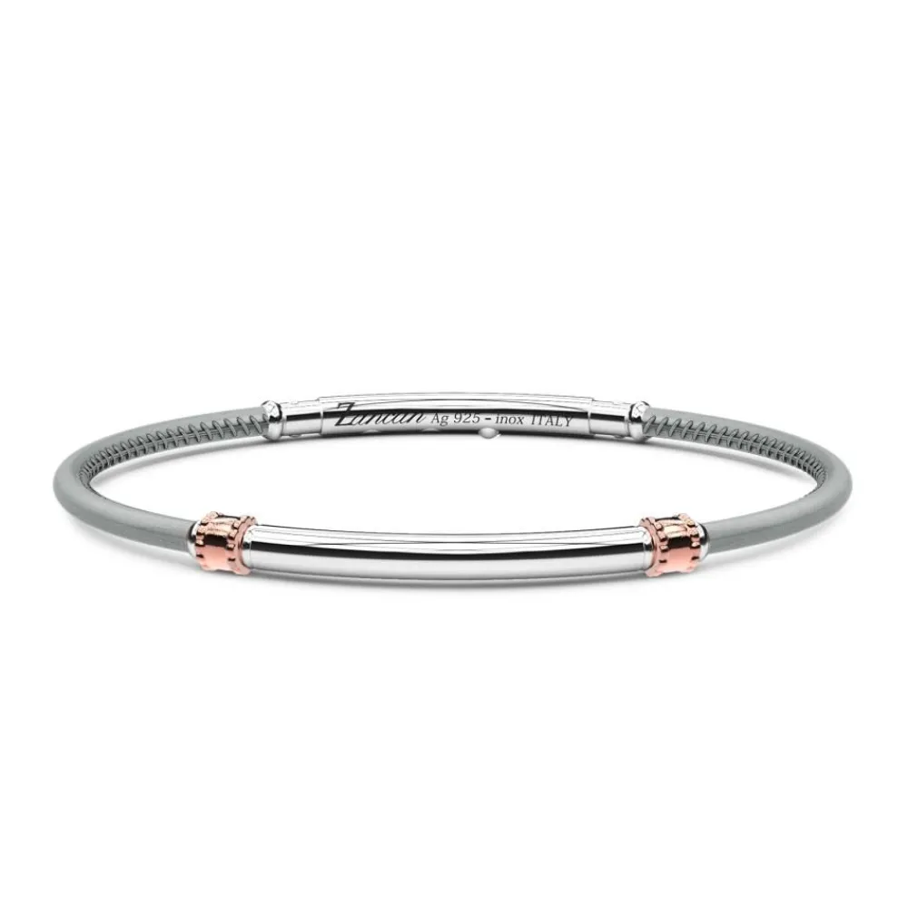 Hot Zancan Leather Bracelet With Silver Tag. Bracelets