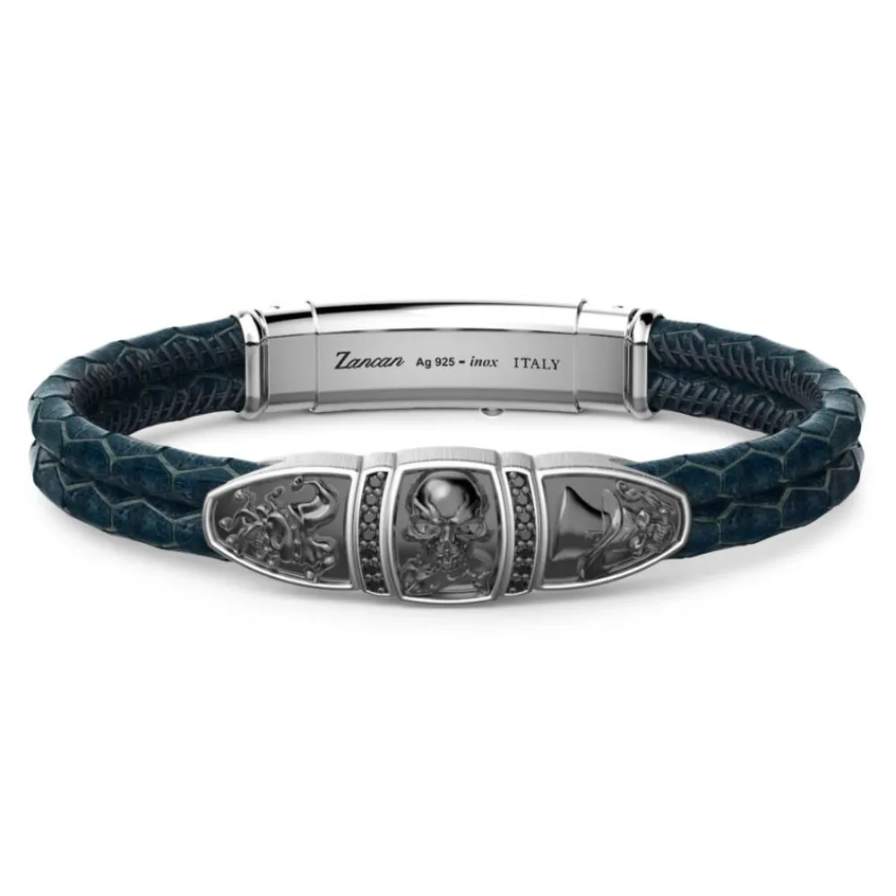 Cheap Zancan Leather Bracelet With Tag And Skull. Bracelets