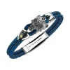 Clearance Zancan Leather Bracelet With Crowned Skull. Bracelets