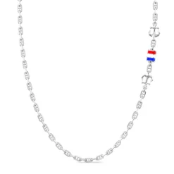 Clearance Zancan Link-Only Silver Necklace With Nautical Flags. Colliers
