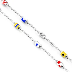 Best Sale Zancan Link-Only Silver Necklace With Nautical Flags. Colliers