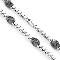 Flash Sale Zancan Link-Only Silver Necklace With Skulls. Colliers
