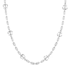 Clearance Zancan Link-Only Silver Necklace With Anchors. Colliers