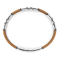 Best Sale Zancan Natural Leather Bracelet With Silver Elements. Bracelets