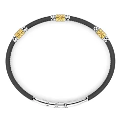 Flash Sale Zancan Natural Leather Bracelet With Silver Elements. Bracelets