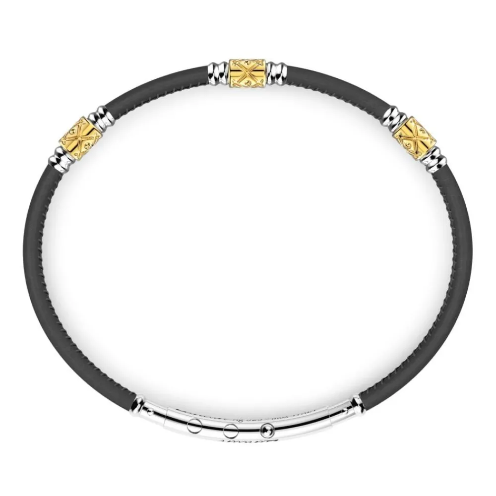 Flash Sale Zancan Natural Leather Bracelet With Silver Elements. Bracelets