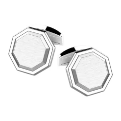 Flash Sale Zancan Octagonal Silver Cufflinks. Boutons De Manchette