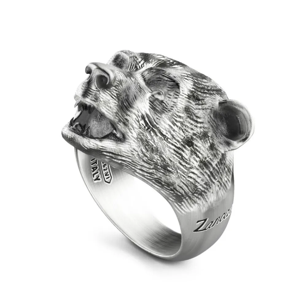 Online Zancan Ring With Silver Bear. Bagues