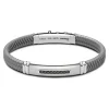 Cheap Zancan Silicone Bracelet With Silver Tag And Black Stones. Bracelets