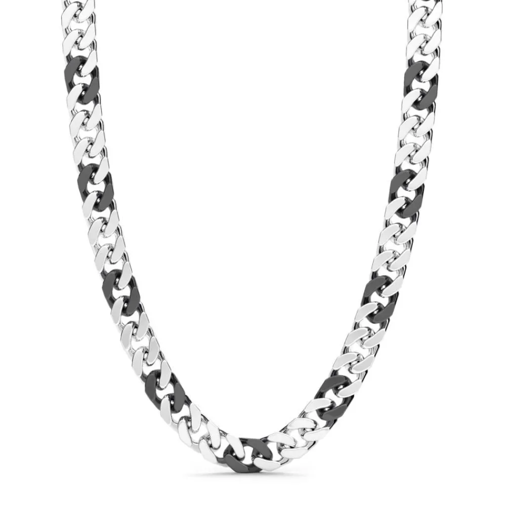 Cheap Zancan Silver And Black Ceramic Curb Chain Necklace. Colliers