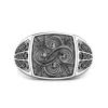 Outlet Zancan Silver And Black Stone Signet Ring. Bagues