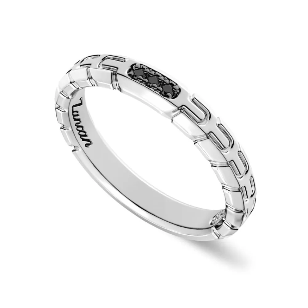Best Sale Zancan Silver And Black Stone Band Ring. Bagues