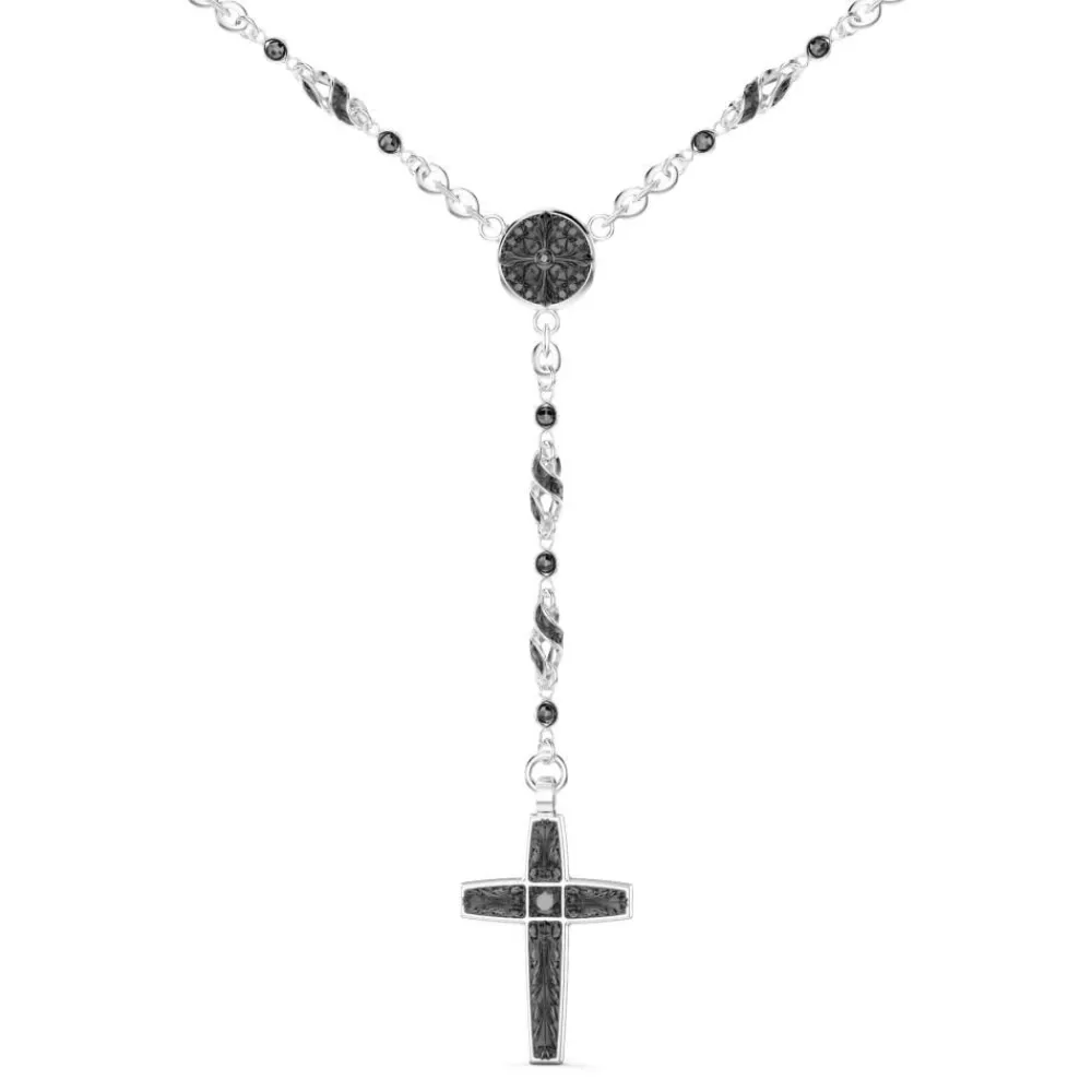 Best Zancan Silver And Black Stone Rosary Necklace. Colliers