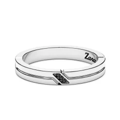 Cheap Zancan Silver And Black Stone Band Ring. Bagues