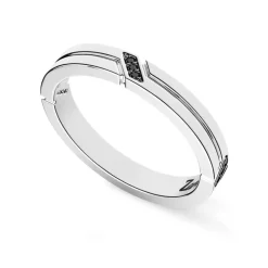 Cheap Zancan Silver And Black Stone Band Ring. Bagues