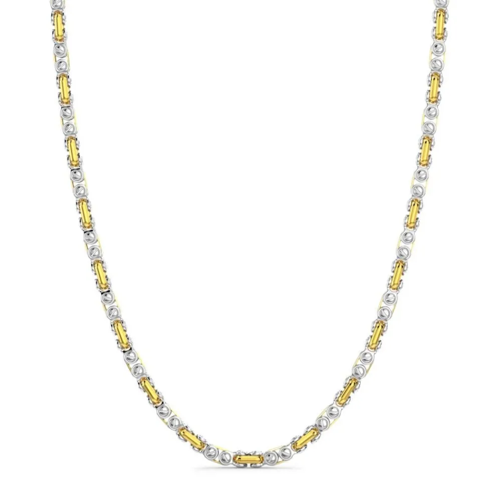 New Zancan Silver And 18K Rose Gold Chain Men'S Necklace. Colliers