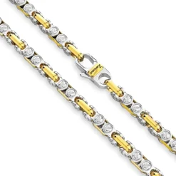 New Zancan Silver And 18K Rose Gold Chain Men'S Necklace. Colliers
