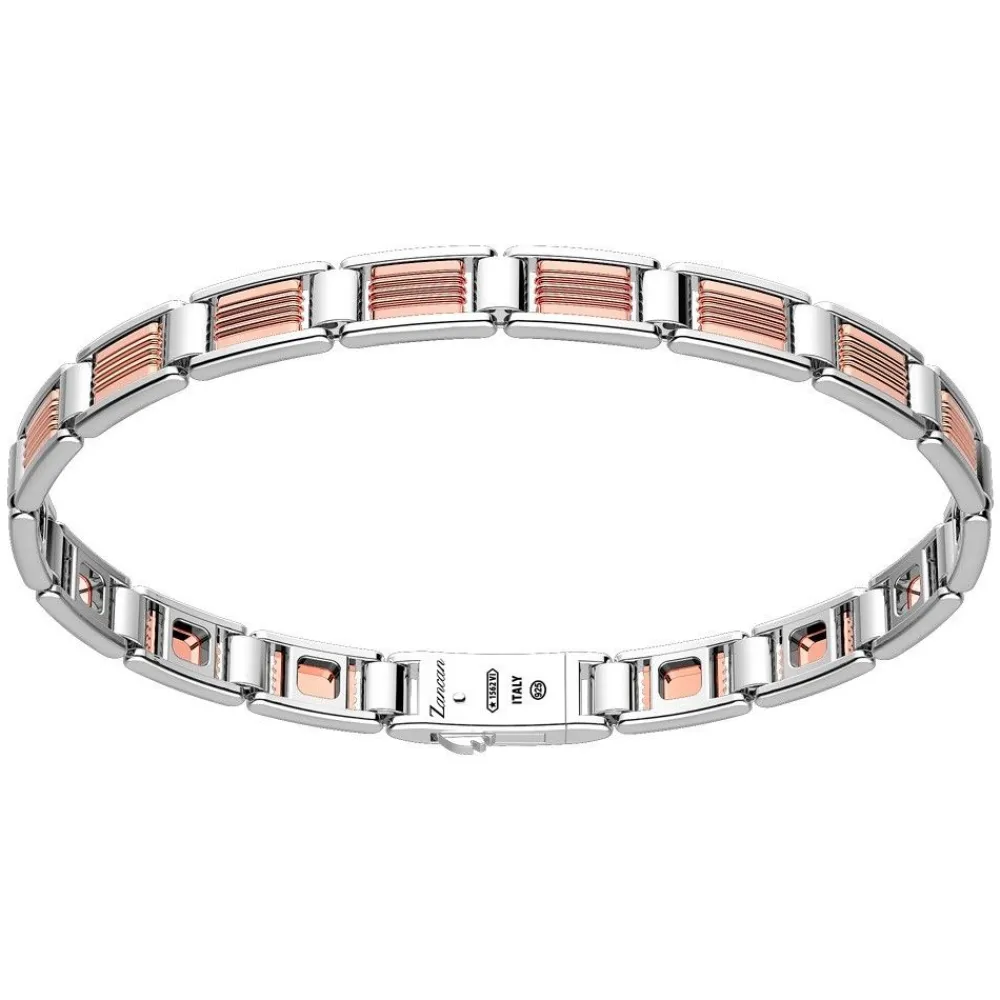 Cheap Zancan Silver And 18K Rose Gold Link-Only Bracelet. Bracelets