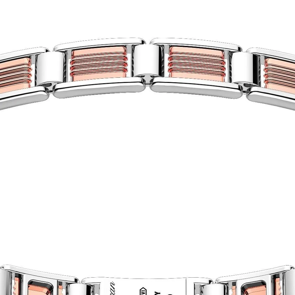 Cheap Zancan Silver And 18K Rose Gold Link-Only Bracelet. Bracelets