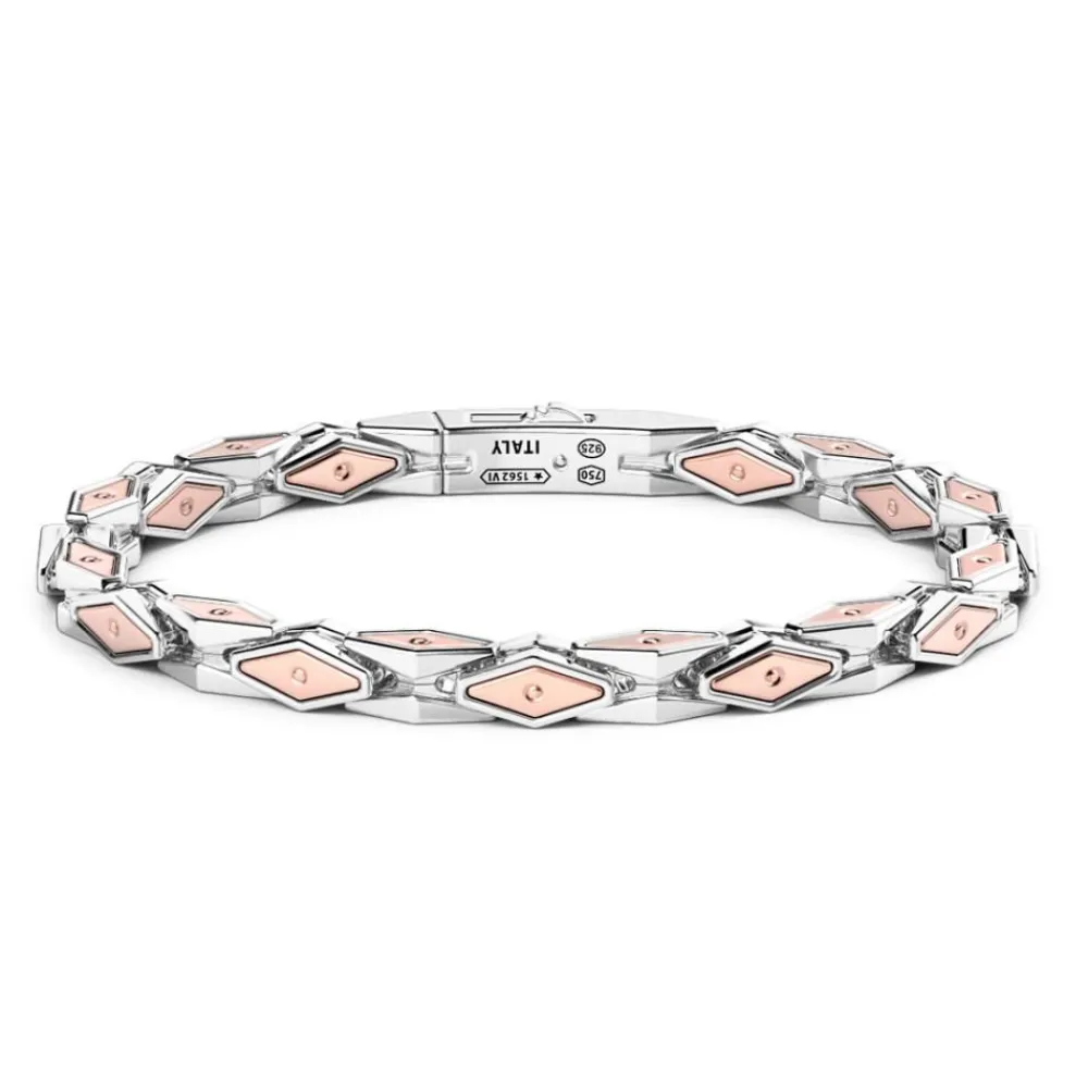 Fashion Zancan Silver And Rose Gold Men'S Bracelet. Bracelets