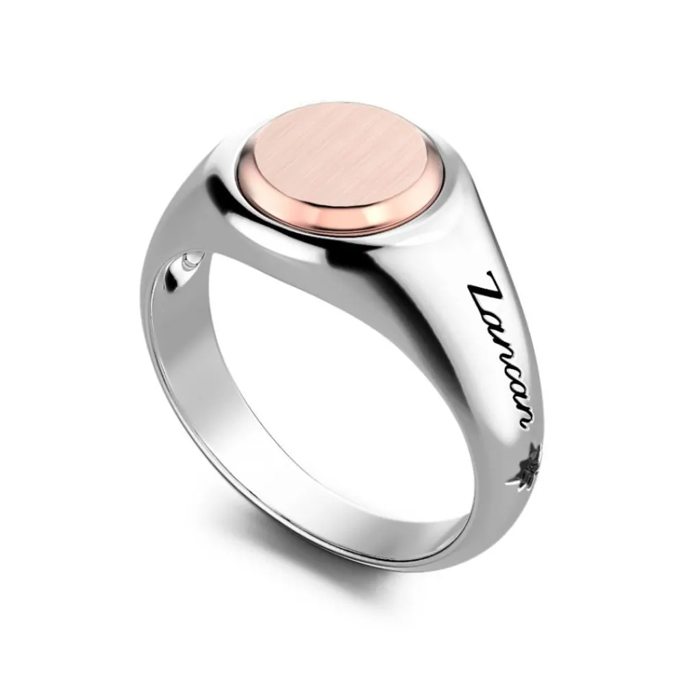 Cheap Zancan Silver And Rose Gold Circular Ring. Bagues