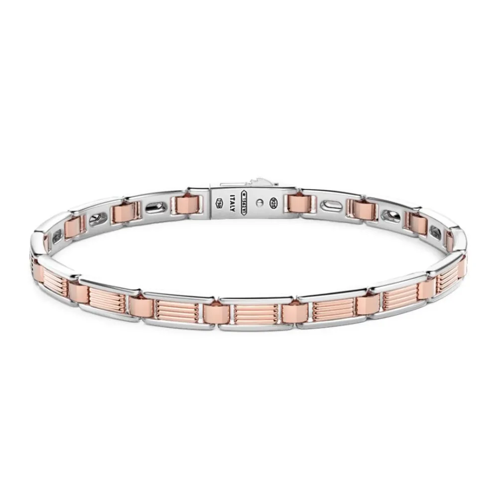 Shop Zancan Silver And Rose Gold Men'S Bracelet. Bracelets