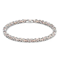 Discount Zancan Silver And Rose Gold Chain Men'S Bracelet. Bracelets