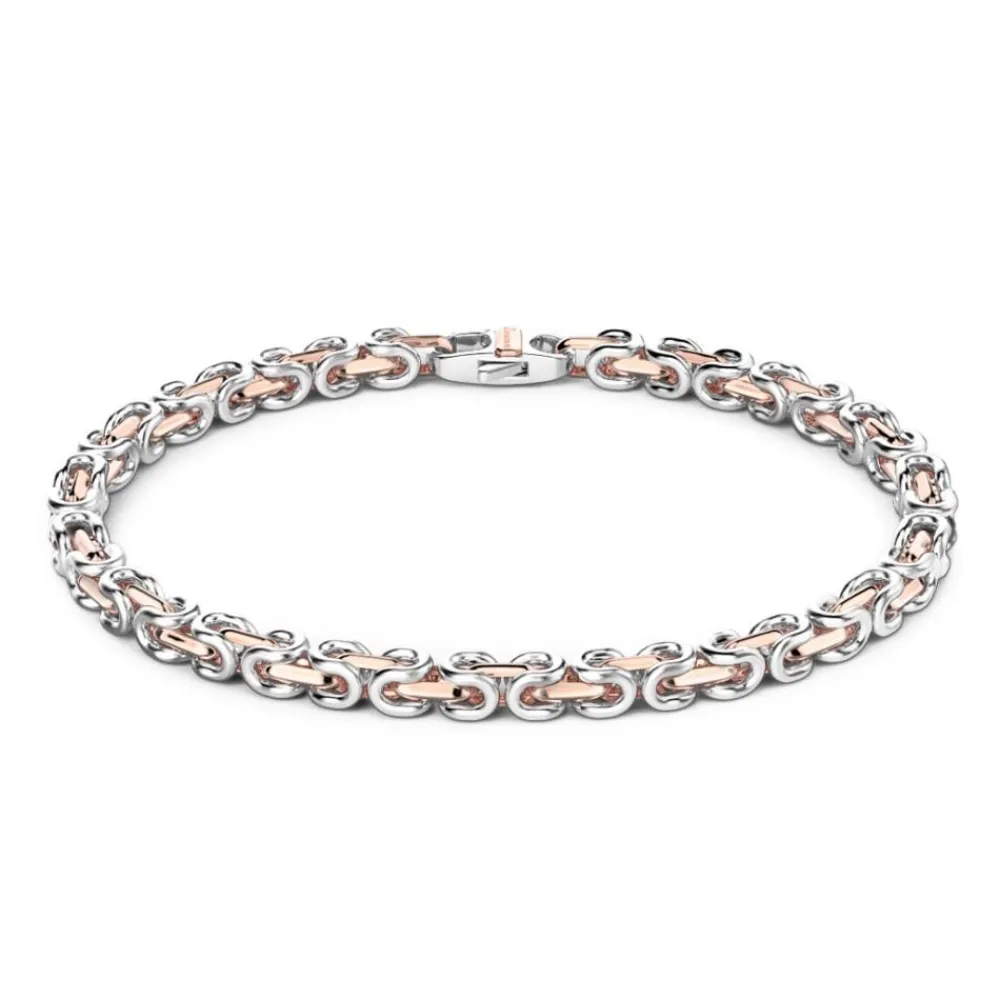 Discount Zancan Silver And Rose Gold Chain Men'S Bracelet. Bracelets