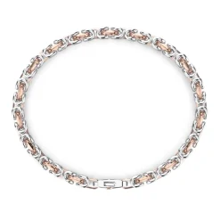 Discount Zancan Silver And Rose Gold Chain Men'S Bracelet. Bracelets