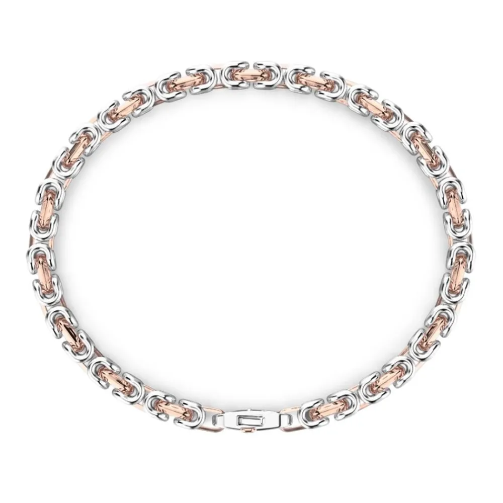 Discount Zancan Silver And Rose Gold Chain Men'S Bracelet. Bracelets