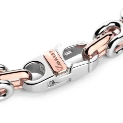 Discount Zancan Silver And Rose Gold Chain Men'S Bracelet. Bracelets