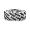 Hot Zancan Silver Band Ring With Black Stones. Bagues