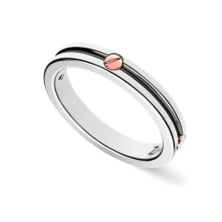 Cheap Zancan Silver Band Ring With Rose Gold Screw. Bagues