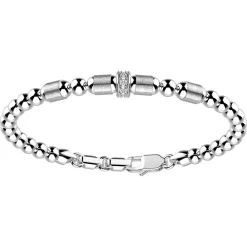 Store Zancan Silver Beads Bracelet With Satin Finish Inserts And White Stones. Bracelets