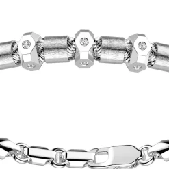 Discount Zancan Silver Beads Bracelet With Satin Finish Inserts. Bracelets