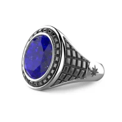 Store Zancan Silver Blue Stone Ring. Bagues